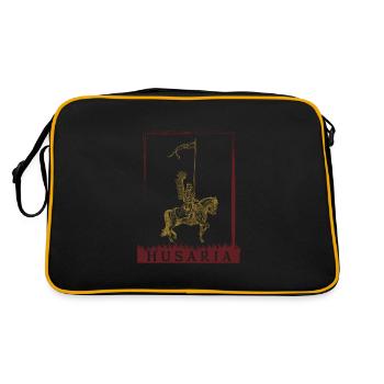 Polnische Kavallerie Husaria Polska Husaren Polen - Retro Tasche - Schwarz/Gold - Hinten