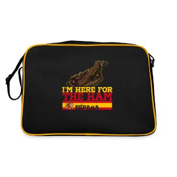 Jamon Espana Schinken Schweinefleisch Küche Keule - Retro Tasche - Schwarz/Gold - Hinten