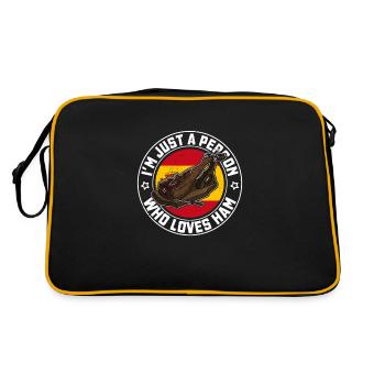 Jamon Andalusien Tradition Spanien Küche Spanisch - Retro Tasche - Schwarz/Gold - Hinten