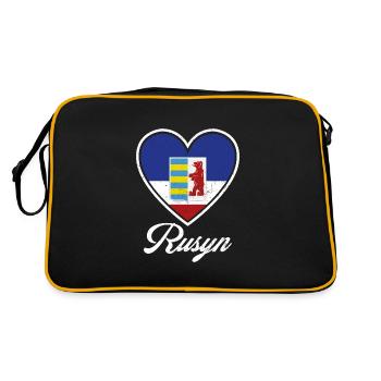 Rusyn Karpaten Diaspora Ethnische Gruppe - Retro Tasche - Schwarz/Gold - Hinten