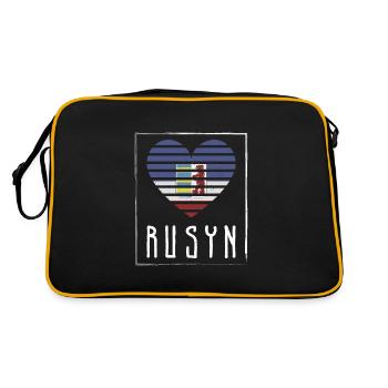 Rusyn Kiewer Rus Slawen Herkunft Karpaten - Retro Tasche - Schwarz/Gold - Hinten