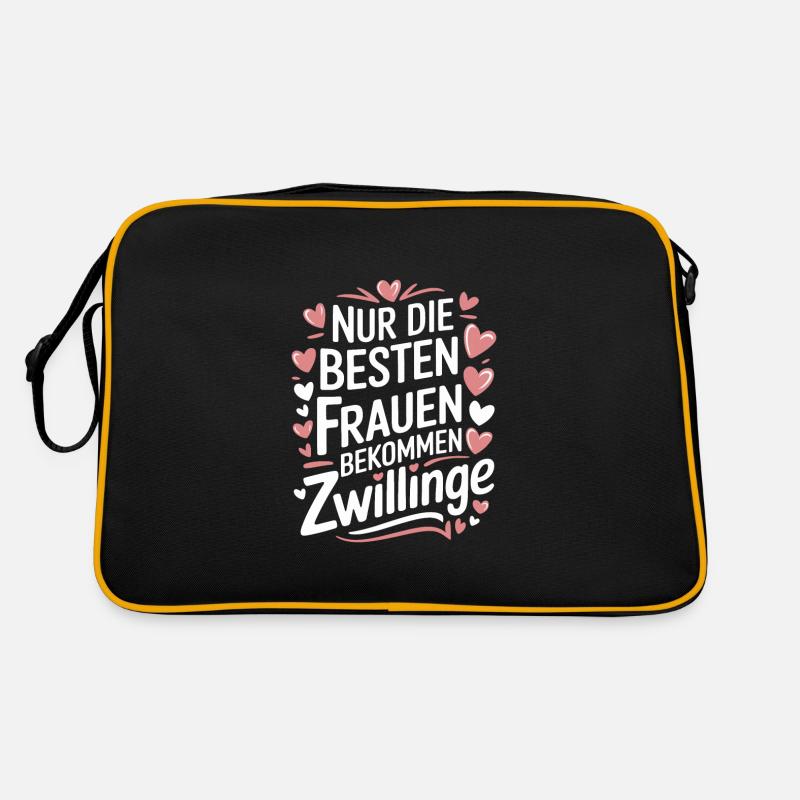 Mama von Zwillingen Zwillingsmama Zwillings Mutter Retro Tasche