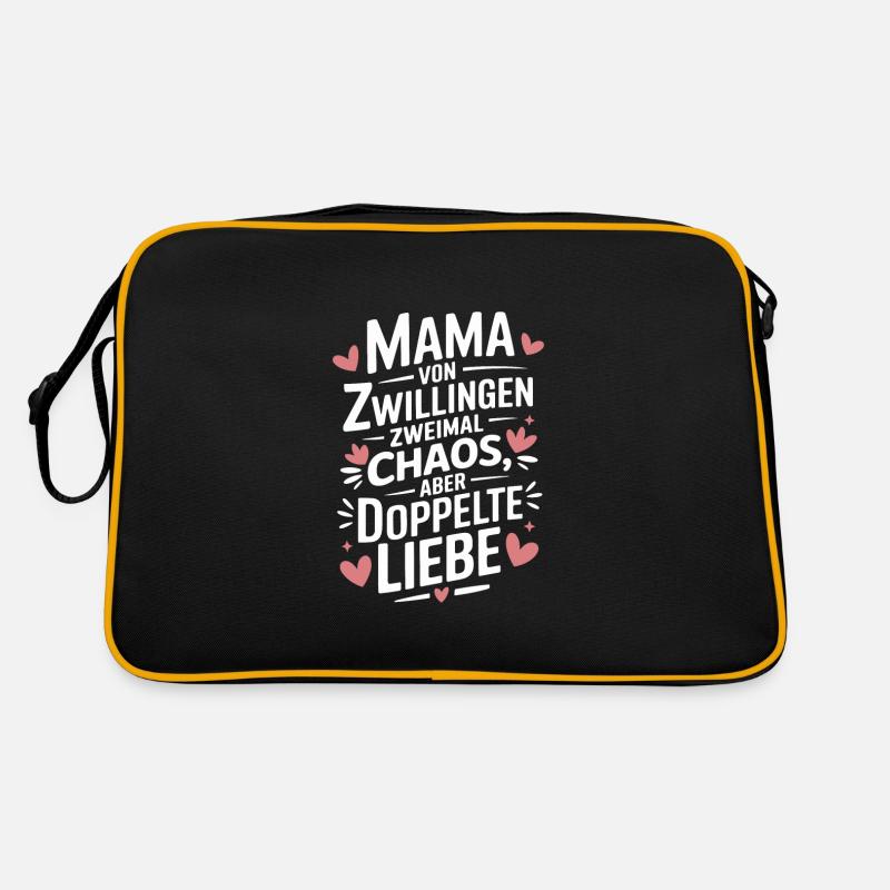 Mama von Zwillingen Zwillings Mutter Zwillingsmama Retro Tasche