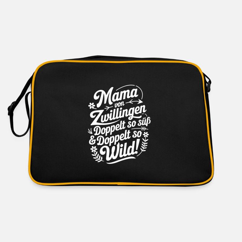 Mama von Zwillingen Zwillingsmama Zwillings Mutter Retro Tasche