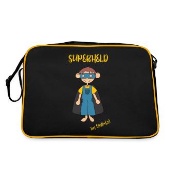 Superheld - Retro Tasche - Schwarz/Gold - Hinten