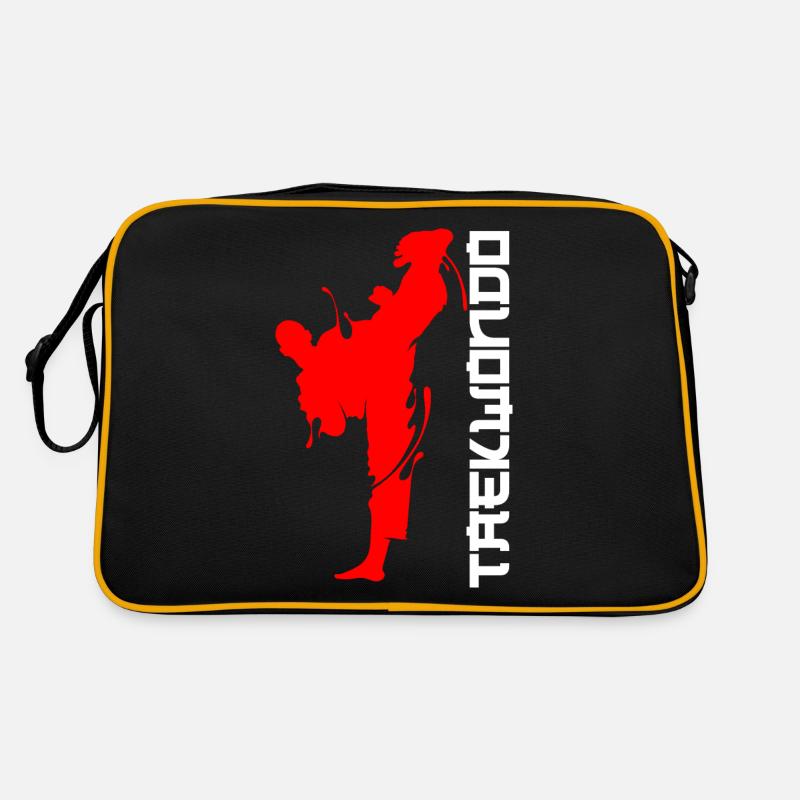 Taekwondo Kämpfer Kampfsport Kampfkunst Head Kicks Retro Tasche