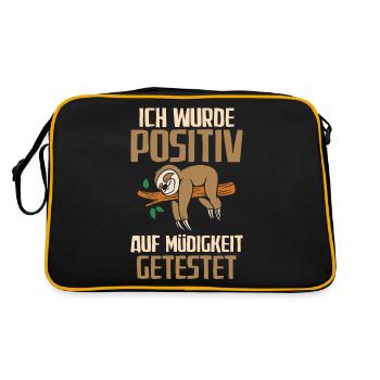 Ich wurde positiv auf Müdigkeit getestet - Retro Tasche - Schwarz/Gold - Hinten