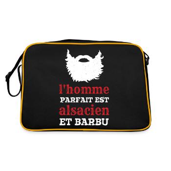 Homme Parfait Est Alsacien Barbu Alsace Père - Sac Retro - noir/or - Dos