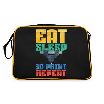 3d printing - Retro Tasche - Schwarz/Gold - Hinten