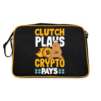 Cryptocurrency Rewards Gaming Blockchain Gamer - Retro Tasche - Schwarz/Gold - Hinten