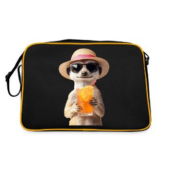 Erdmännchen - Retro Tasche - Schwarz/Gold - Hinten