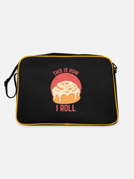 Cinnamon Cinammon Roll design I Funny biscuits - Retro Bag - black/gold - Back