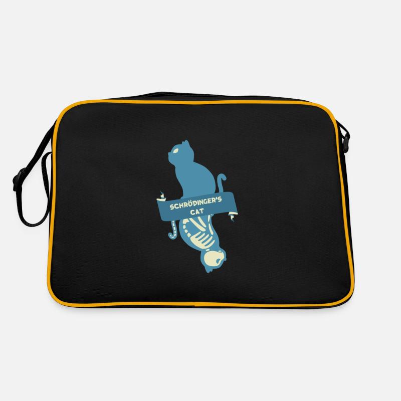 Schroedinger's Cat I Funny Dead or Alive - Retro Tasche - Schwarz/Gold