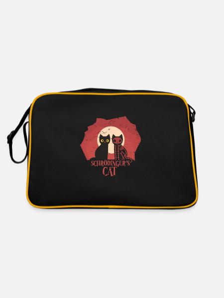 Schrodinger's Cat I Funny Dead or Alive - Retro Bag - black/gold - Back