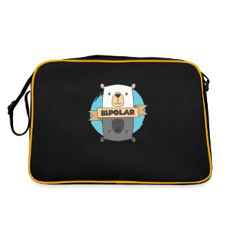 BiPolar Bear I Cute Mental Disorder design - Retro Bag - black/gold - Back