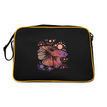 Betta Splendens Impression rétro I Combat siamois - Sac Retro - noir/or - Dos