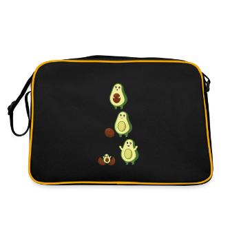 Mamacado Schwangere Mutter Geschenk Süße Avocado Baby - Retro Tasche - Schwarz/Gold - Hinten