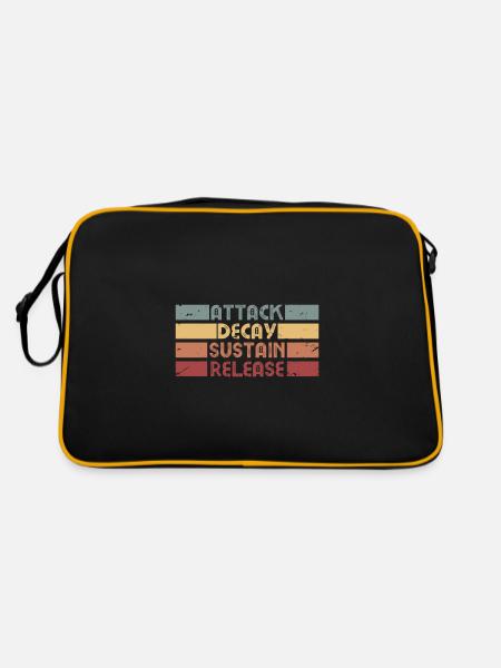 ADSR Synthétiseur Rétro Musique Cadeau design - Sac Retro - noir/or - Dos