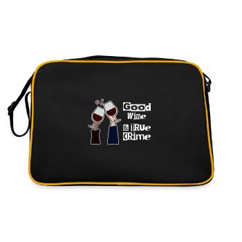 Bon vin &True Crime Drôle de vin Amateur Cadeau - Sac Retro - noir/or - Dos