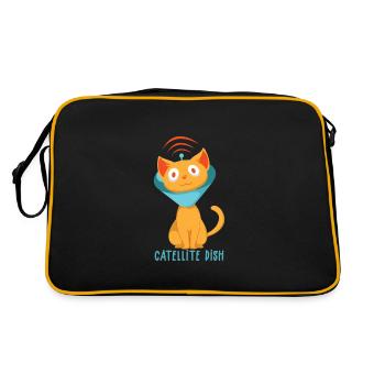 Satellite Cat Catellite TV Étalonnage Satellite - Sac Retro - noir/or - Dos