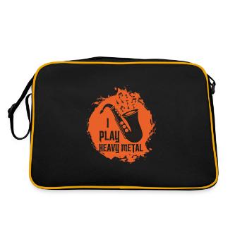 Saxophone Heavy Metal Band Musicien Musique Saxo - Sac Retro - noir/or - Dos