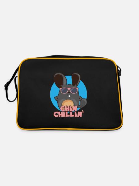 Chinchilla Chinchillin I Cool Sunglasses Gift - Retro Bag - black/gold - Back
