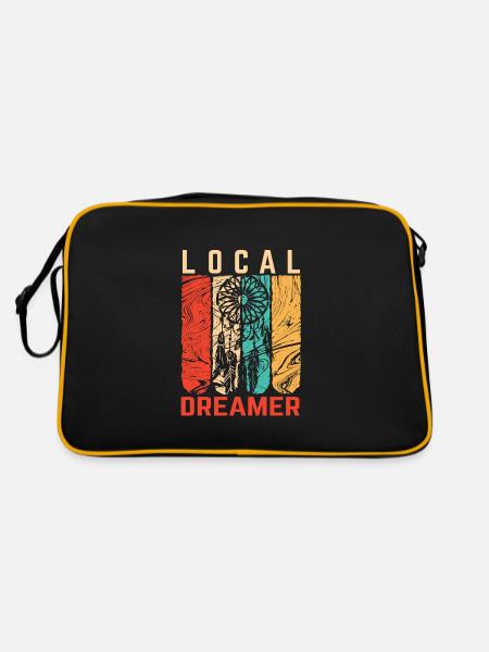Local Dreamer Dream Catcher Dreaming Lucid Gift - Retro Bag - black/gold - Back