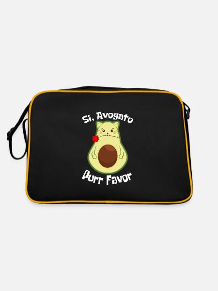 Avogato Drôle d’avocat Guacamole Ronronner Faveur Rose - Sac Retro - noir/or - Dos