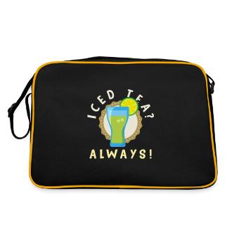 Iced Tea? Always! Eistee - immer - Retro Tasche - Schwarz/Gold - Hinten