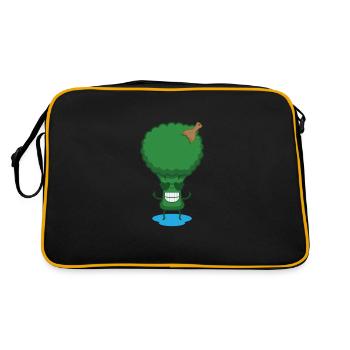 Vegan Funny Black Vegan Afro Broccoli Lover Gift - Retro Bag - black/gold - Back