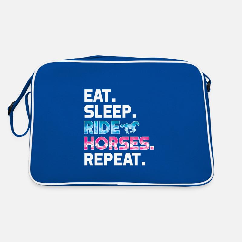Eat Sleep Ride Horses Repeat Riding Gift design Retro Bag
