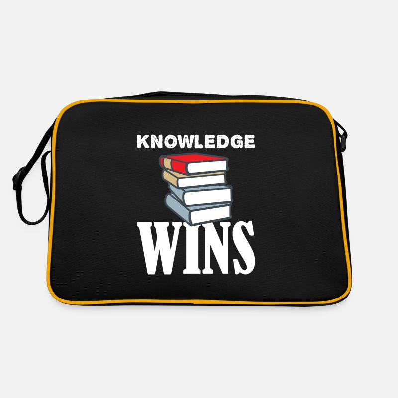 Knowledge Wins Bücher Retro Tasche