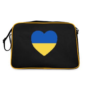 Ukraine Cœur Soutenir La guerre de paix Kiev Lviv Poutine - Sac Retro - noir/or - Dos