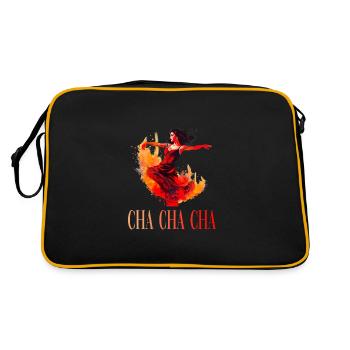 Cha Cha Cha Tanz Kubanischer Tanz Kuba Urlaub - Retro Tasche - Schwarz/Gold - Hinten