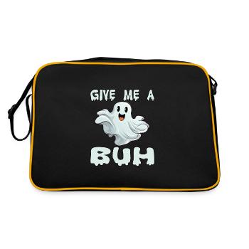 Niedliches Gespenst Geist Give Me A Buh - Retro Tasche - Schwarz/Gold - Hinten