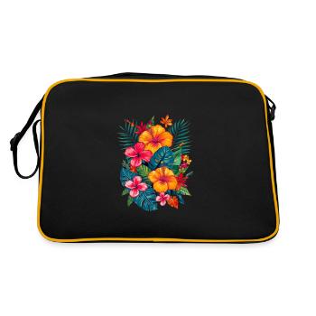 Floristin für eine Floristin - Retro Tasche - Schwarz/Gold - Hinten