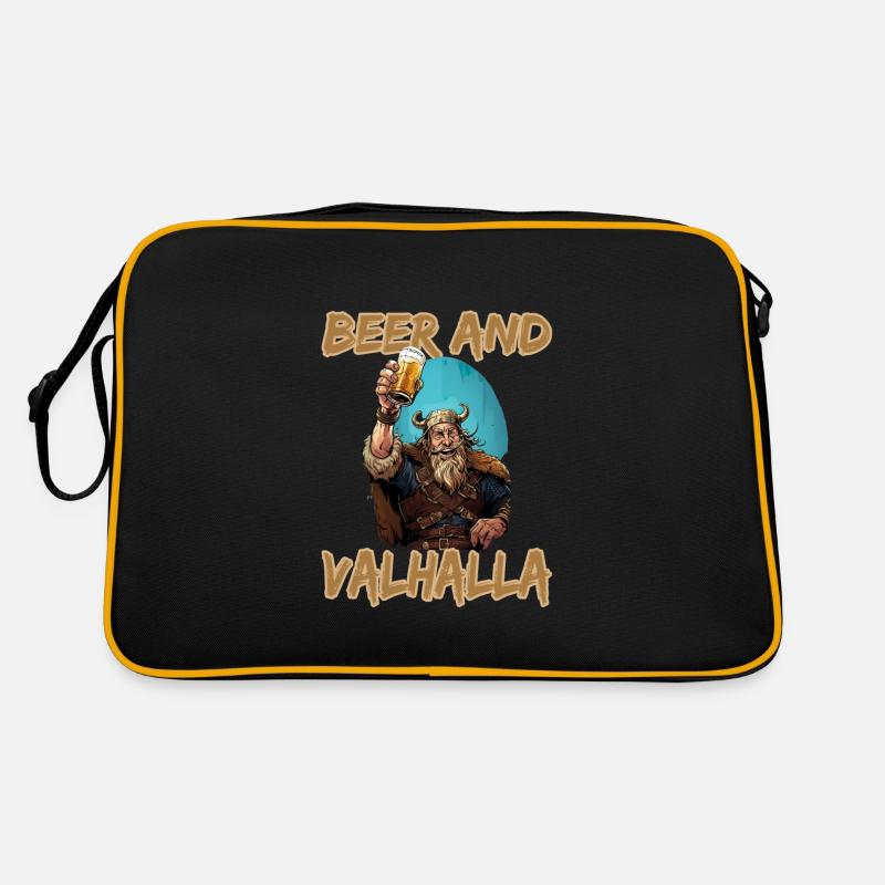 Beer And Valhalla Wikinger Retro Tasche