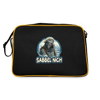 Sabbel Nich Walross Matrose - Retro Tasche - Schwarz/Gold - Hinten