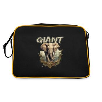 Elefant Gigant Safari - Retro Tasche - Schwarz/Gold - Hinten