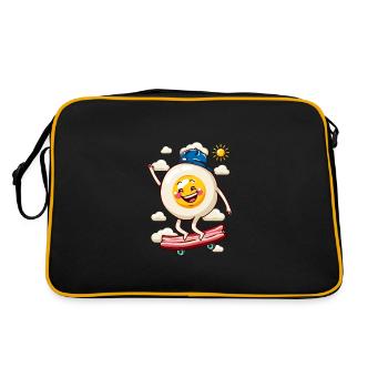 Oeuf plat skateboard - Sac Retro - noir/or - Dos
