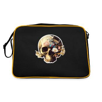 Crâne humain et fleurs 19 - Sac Retro - noir/or - Dos