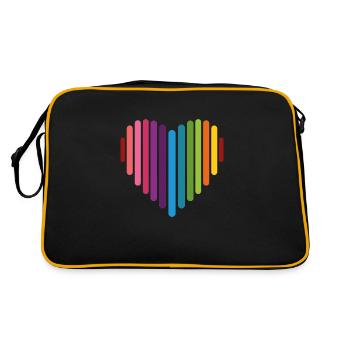 Rainbow Heart, Love, Love is love, - Retro Bag - black/gold - Back