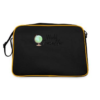 World Traveller - Retro Tasche - Schwarz/Gold - Hinten