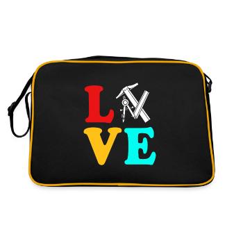 Architekt Architektur - Retro Tasche - Schwarz/Gold - Hinten