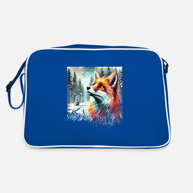 Watercolor Fox, Fox, Winter Background Retro Bag