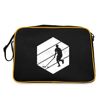 Herren Innebandy Salibandy Unihockeyspielen - Retro Tasche - Schwarz/Gold - Hinten