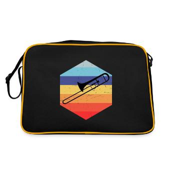 Herren Blechbläser Jazz Posaune Posaunisten - Retro Tasche - Schwarz/Gold - Hinten