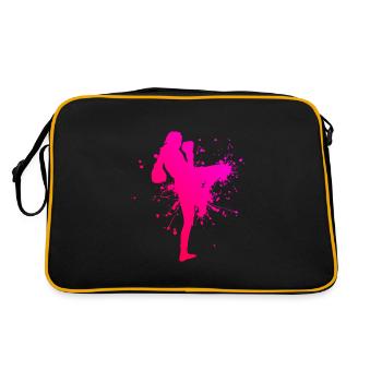 Thai Boxing Thai Boxer Muay Thai Thaiboxing - Retro Bag - black/gold - Back