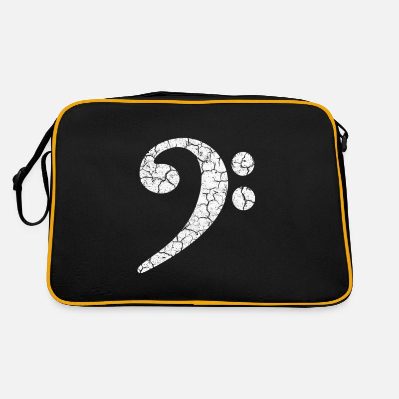 Bass clef with a cool grunge effect in a used look Retro Bag