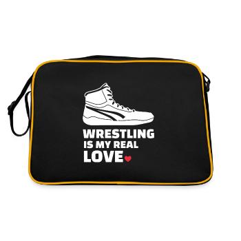 Ich Liebe Es Zu Ringen - Retro Tasche - Schwarz/Gold - Hinten
